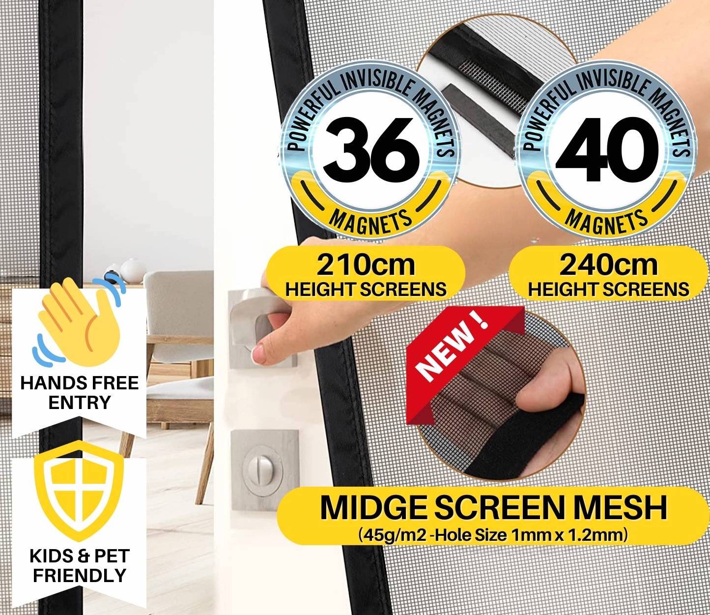 Magnetic Screen Door 60cm (W) x 210cm (H), image 2