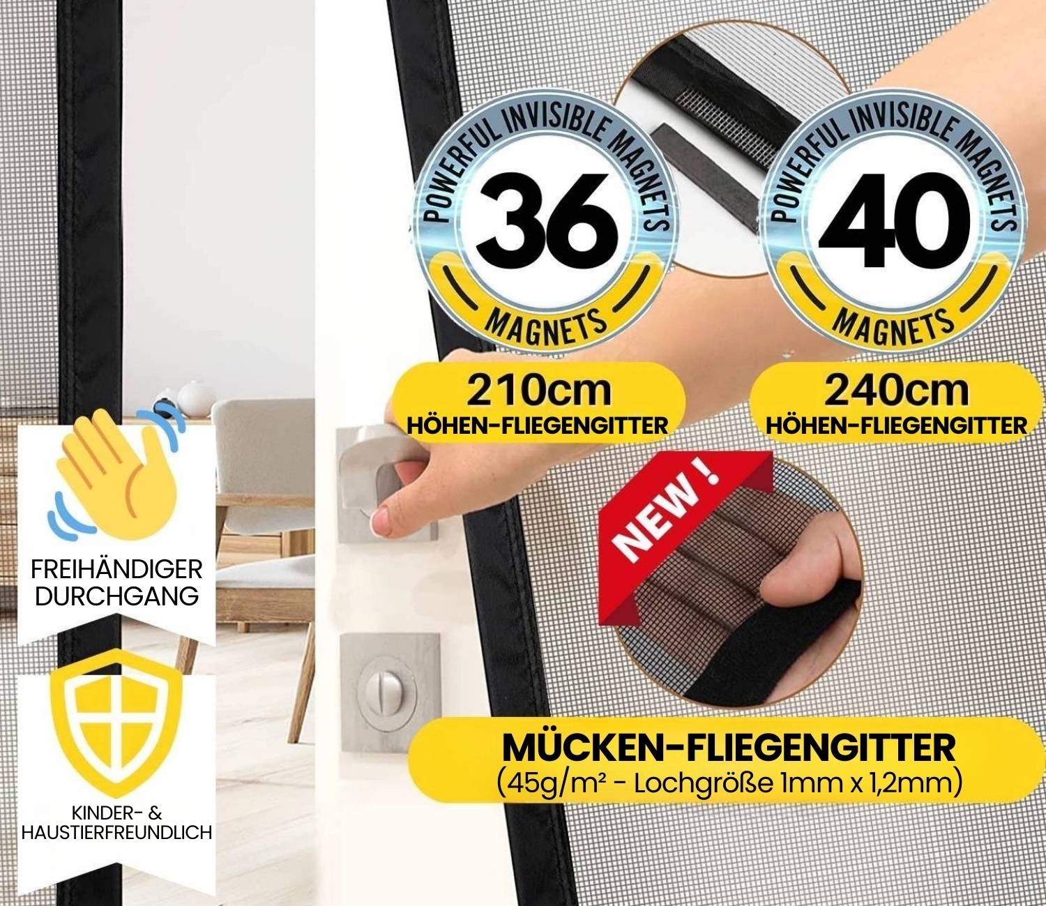 Magnetic Screen Door 60cm (W) x 210cm (H), image 4