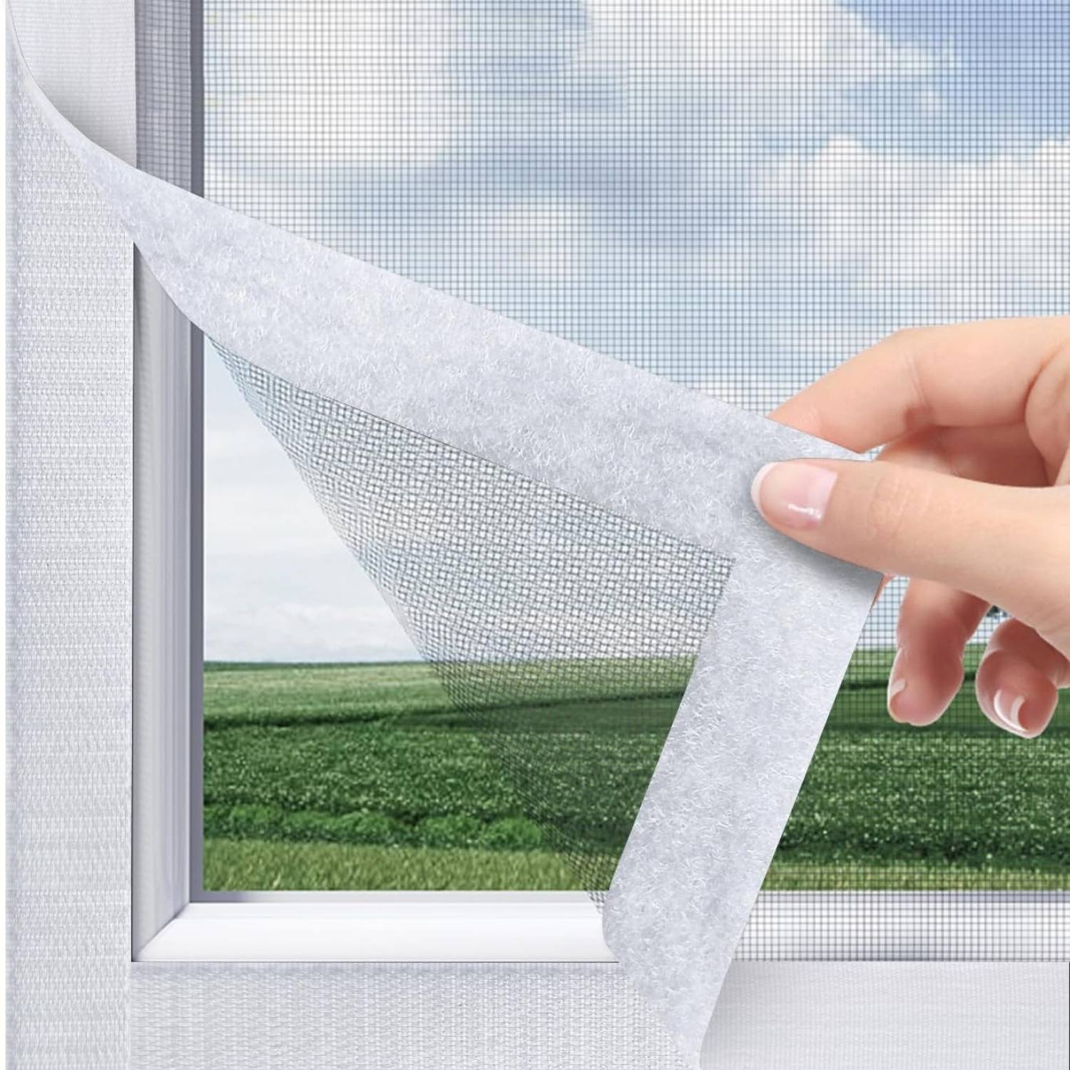 Velcro Window Screen Standard Mesh (Grey) 100 x 100 cm, image 7